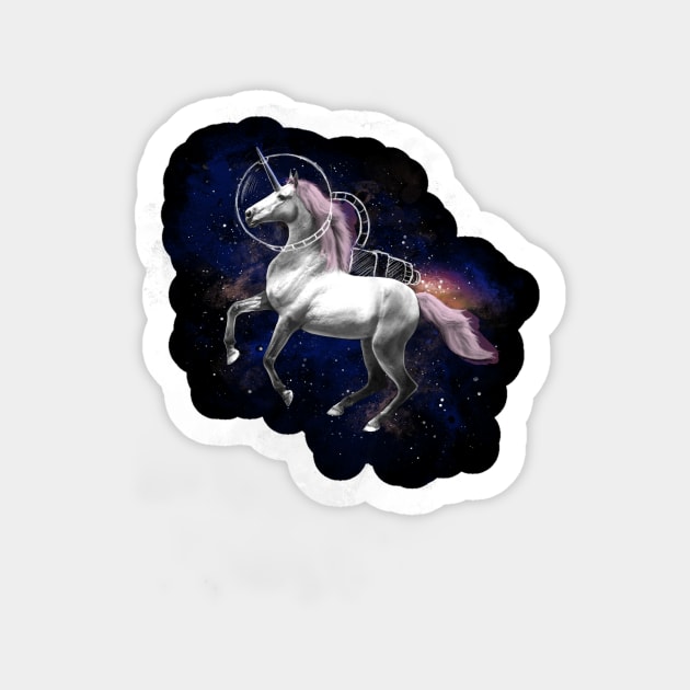 Space Fantasy Unicorn - Galaxy Rainbow Astronaut Sticker by BlancaVidal